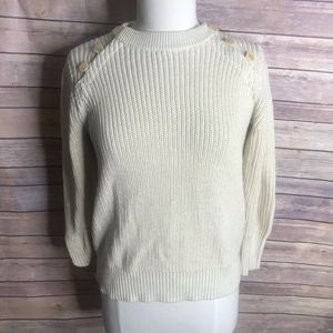 J Crew Cream Textured Cotton Sweater